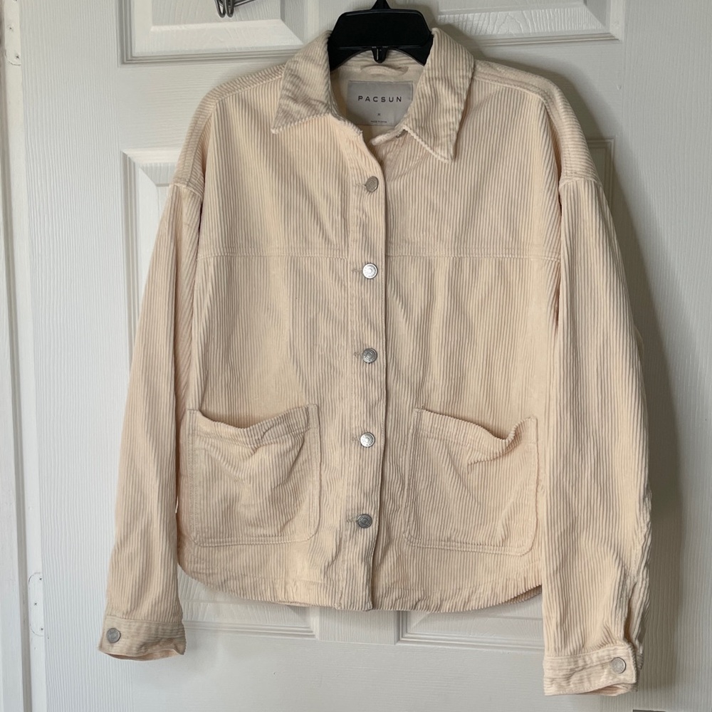 PacSun Light Tan Corduroy Button Down Jacket 100% Cotton
